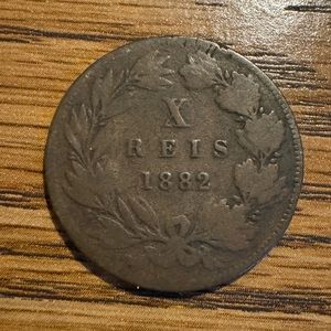1882 X Reis Portuguese Coin